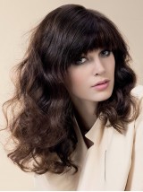 Marron Longue Ondulée 100% Cheveux Naturels Remy