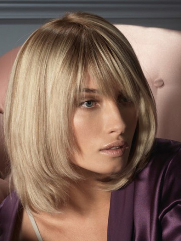 Blond Courte Tout Droit 100% Cheveux Naturels Remy Perruques