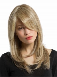 Longue Blond Tout Droit 100% Cheveux Naturels Remy Perruques