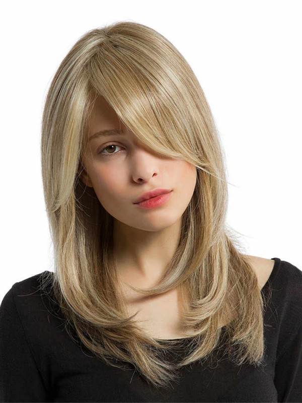 Longue Blond Tout Droit 100% Cheveux Naturels Remy Perruques