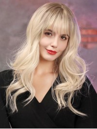 Longue Blond Ondulée 100% Cheveux Naturels Remy Perruques