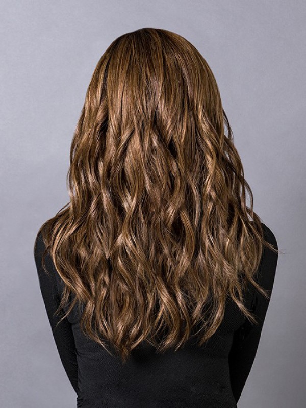 Longue Ondulée Capless 100% Cheveux Naturels Remy Perruques Avec une frange latérale 20 Inches
