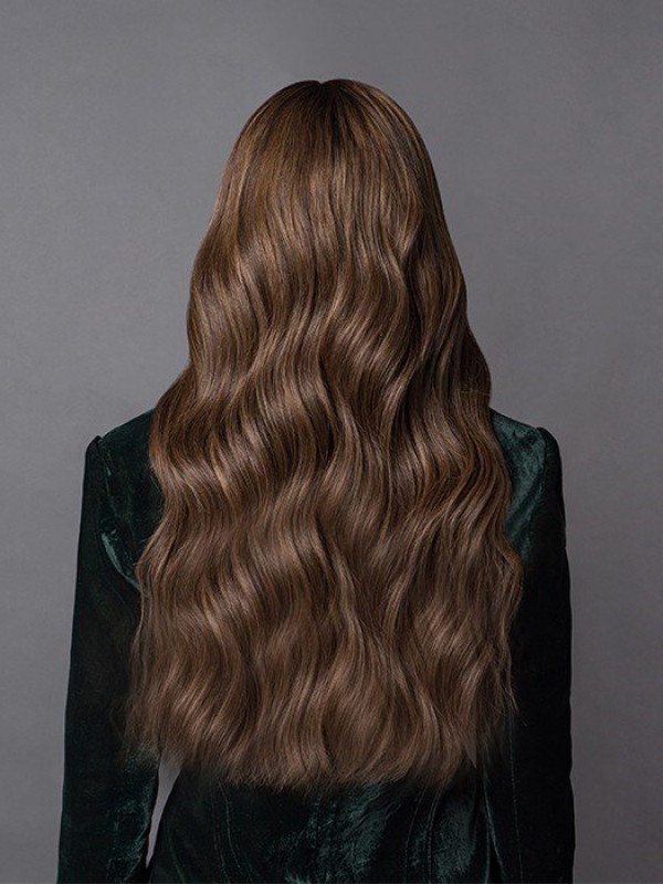Longue Ondulée Moyennescheitel Capless 100% Cheveux Naturels Remy Perruques 26 Inches