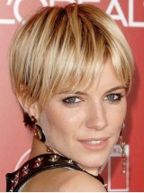 Pixie Cut Courte Tout Droit Capless 100% Cheveux Naturels Remy Avec le poney