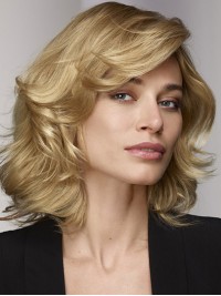 Blond Moyenne Ondulée Capless 100% Cheveux Naturels Remy