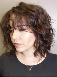 Layered Courte Ondulée Capless Cheveux Naturels Remy