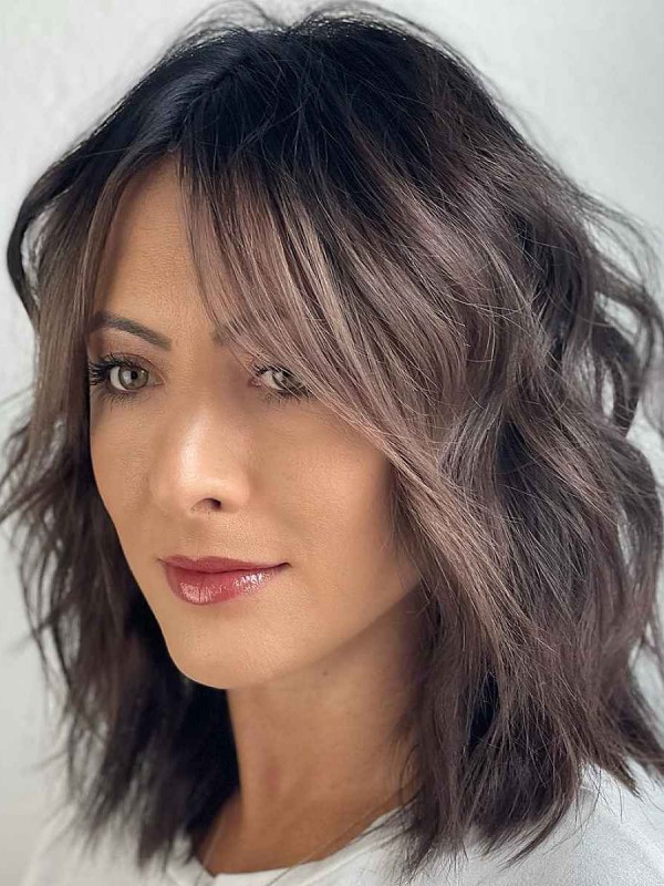 Moyenne Médiane Ondulée Capless Perruques Cheveux Naturels Remy