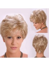 Blonde Courte Pixcut Tout Droit Capless Perruques Cheveux Naturels Remy