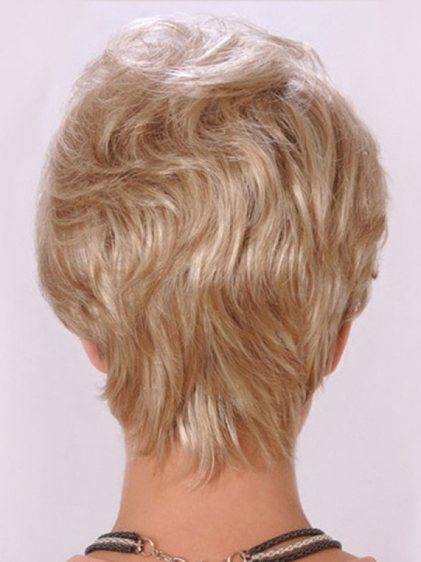 Blonde Courte Pixcut Tout Droit Capless Perruques Cheveux Naturels Remy