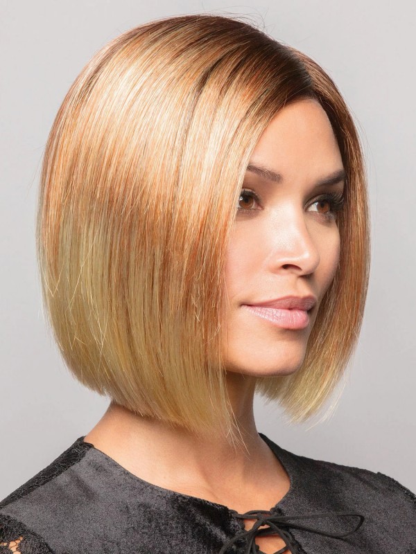 Ombre Bob Courte Tout Droit Capless Cheveux Naturels Remy Avec Frange Latérale