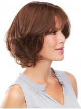 Layered Bob Courte Ondulée Capless Cheveux Naturels Remy Avec Le Poney