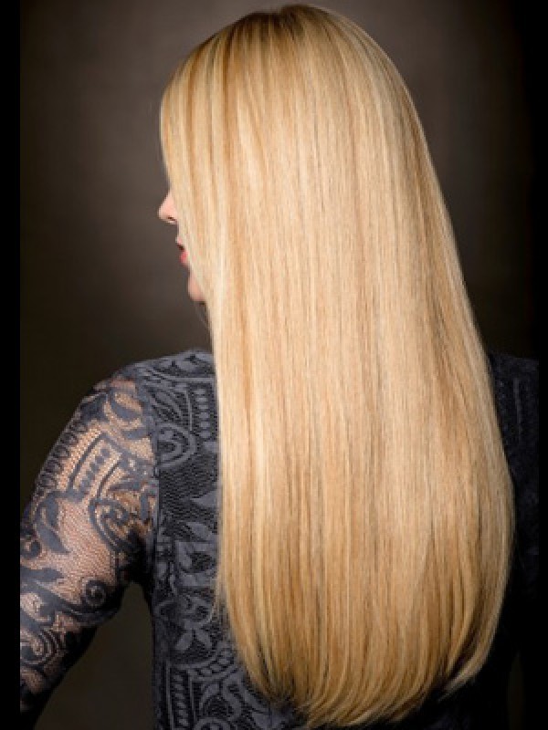 Blonde Longue Tout Droit Dentelle Devant Perruques Cheveux Naturels