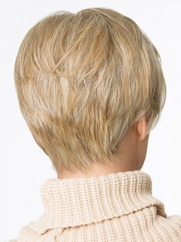 Blonde Courte Tout Droit Perruques Cheveux Naturels