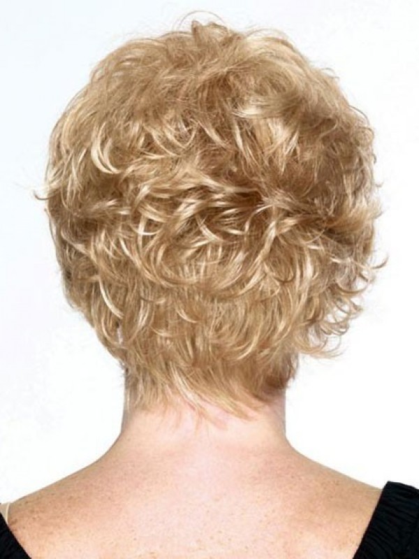 Blonde Courte Ondulée Perruques Cheveux Naturels