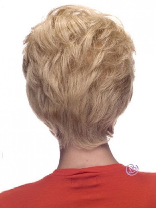 Blonde Courte Tout Droit Perruques Cheveux Naturels