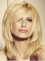 Hime Cut Blonde Perruques Cheveux Naturels