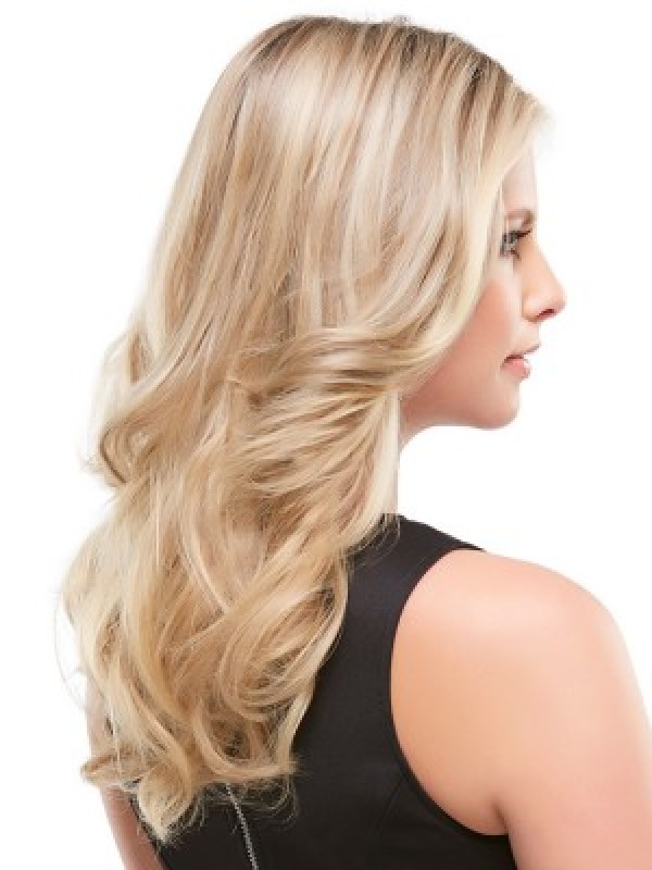 Blonde Longue Ondulée Perruques Cheveux Naturels