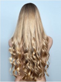Longue Blonde Ondulée Perruques