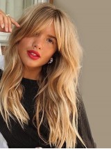 Blonde Longue Ondulée Perruques Cheveux Naturels