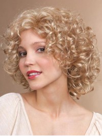 Blonde Moyen Bouclée Perruques