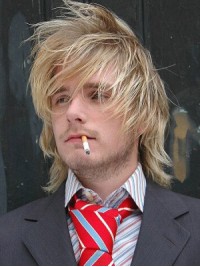 Blond Hommes Courte Tout Droit Perruques