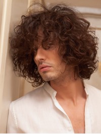 Moyenne Hommes Ondulée 100% Cheveux Naturels Remy Perruques