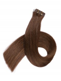 Marron Longue Tout Droit Brins De Cheveux En PU