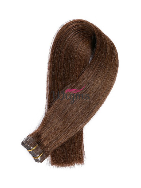 Marron Longue Tout Droit Brins De Cheveux En PU