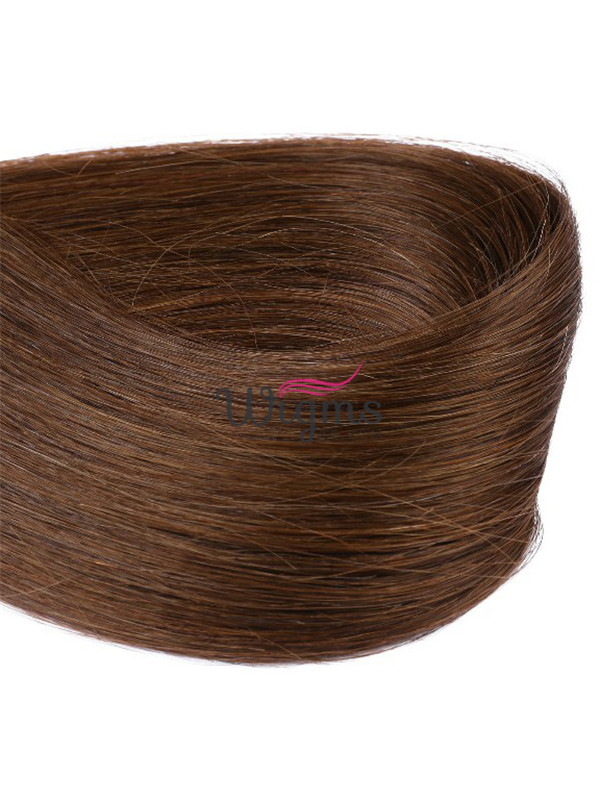 Marron Longue Tout Droit Brins De Cheveux En PU