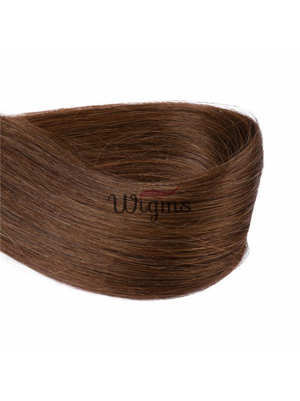 Marron Longue Tout Droit Brins De Cheveux En PU