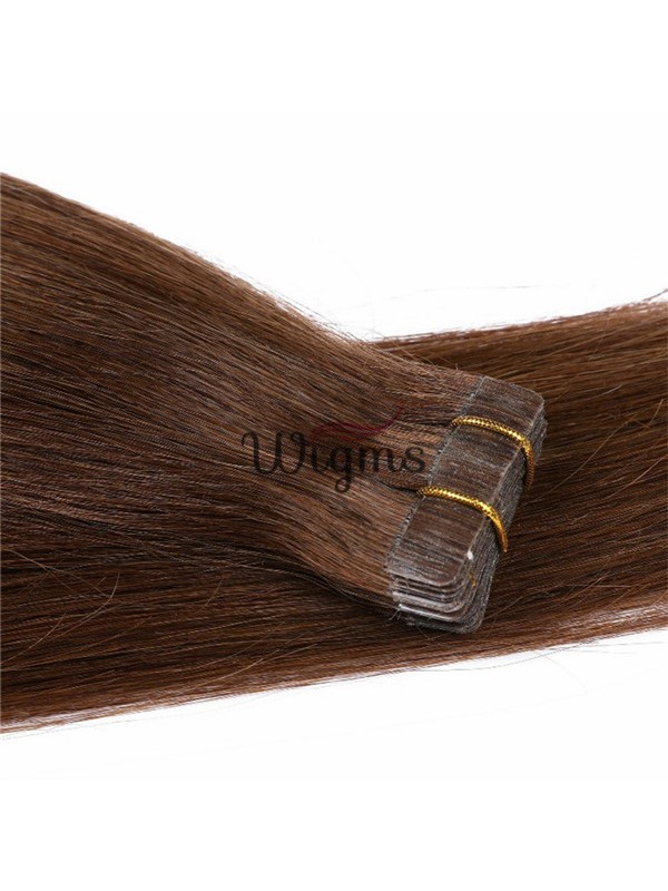 Marron Longue Tout Droit Brins De Cheveux En PU