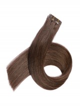 Marron Longue Tout Droit Brins De Cheveux En PU