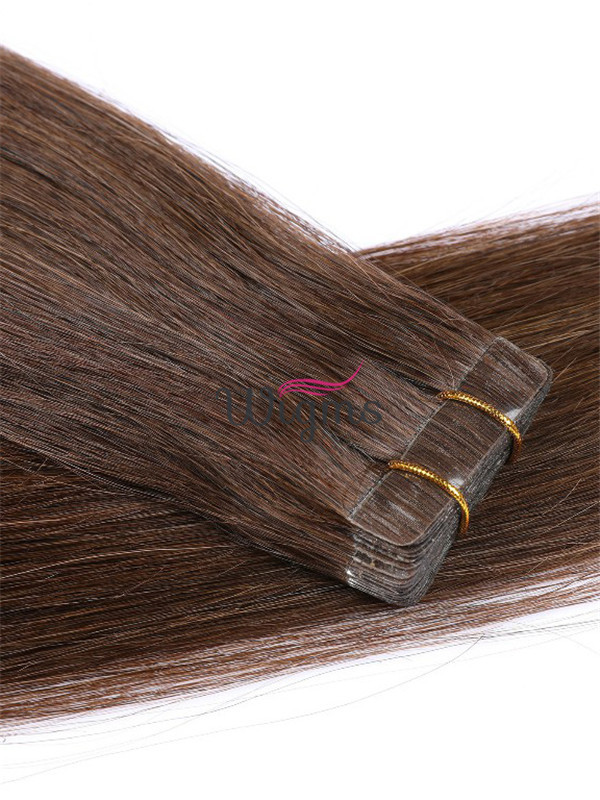 Marron Longue Tout Droit Brins De Cheveux En PU