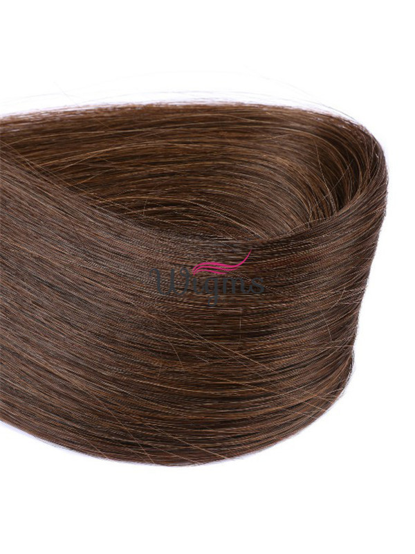 Marron Longue Tout Droit Brins De Cheveux En PU