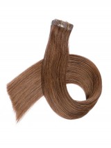 Marron Longue Tout Droit Brins De Cheveux En PU