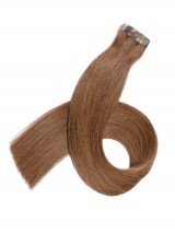 Marron Longue Tout Droit Brins De Cheveux En PU