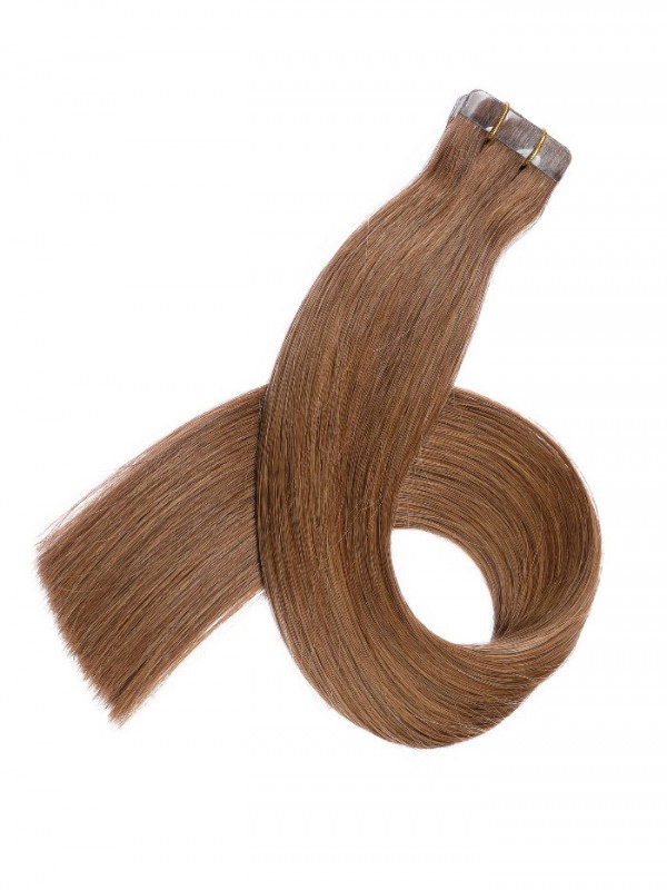 Marron Longue Tout Droit Brins De Cheveux En PU