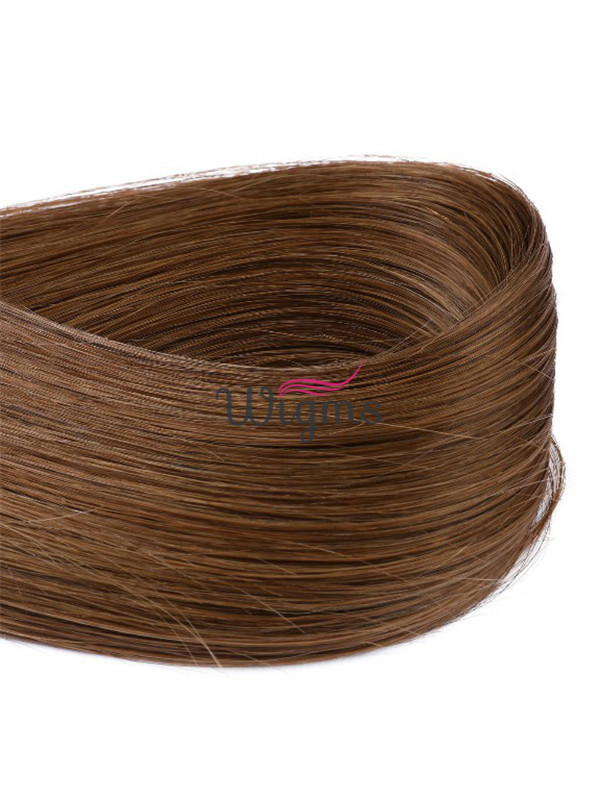 Marron Longue Tout Droit Brins De Cheveux En PU