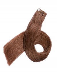 Marron Longue Tout Droit Brins De Cheveux En PU