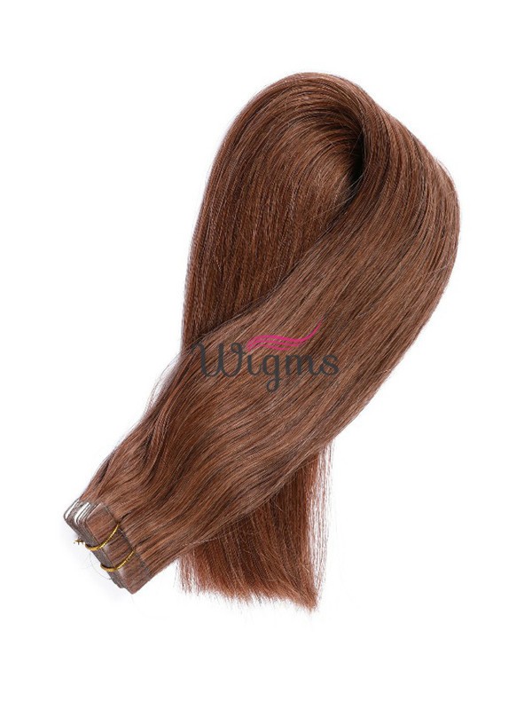 Marron Longue Tout Droit Brins De Cheveux En PU