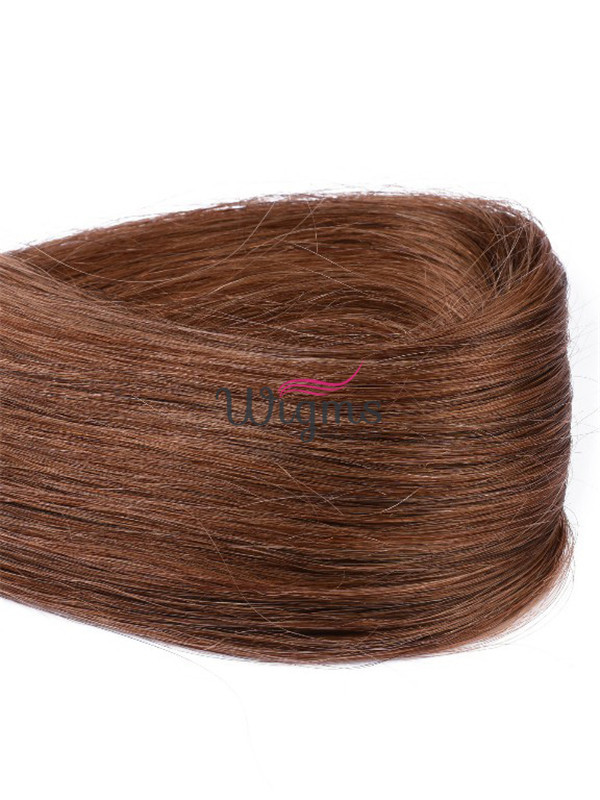 Marron Longue Tout Droit Brins De Cheveux En PU