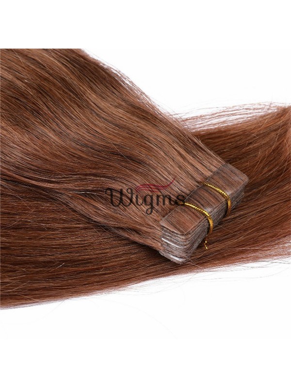 Marron Longue Tout Droit Brins De Cheveux En PU