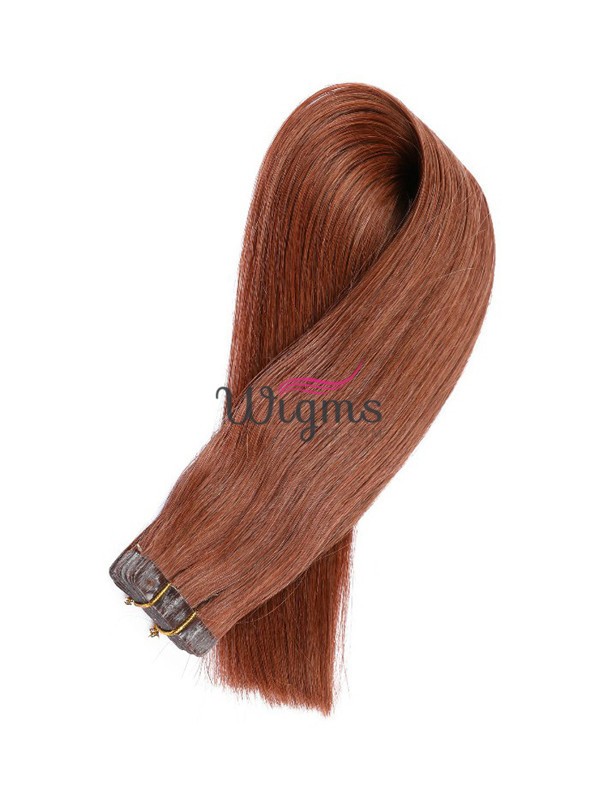 Marron Longue Tout Droit Brins De Cheveux En PU