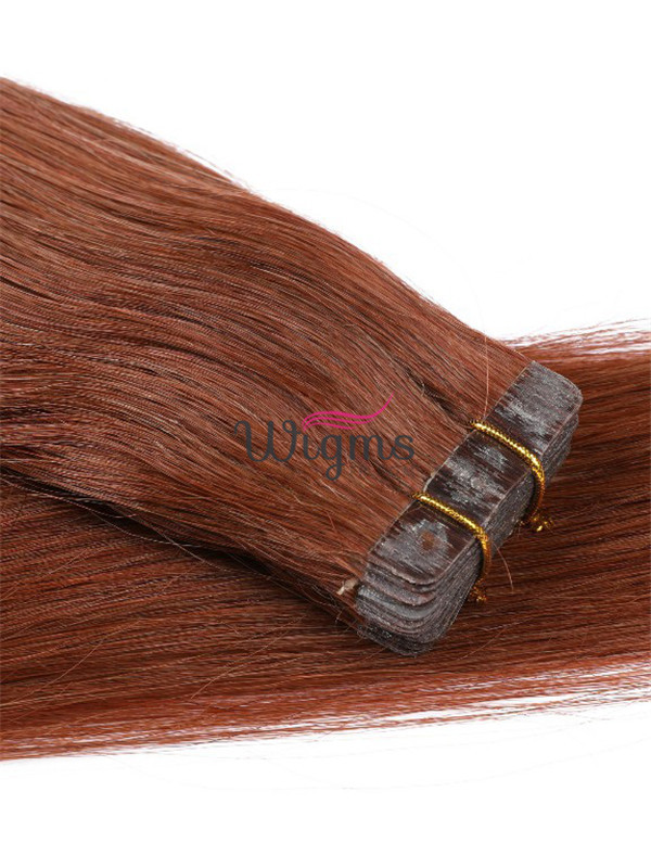 Marron Longue Tout Droit Brins De Cheveux En PU