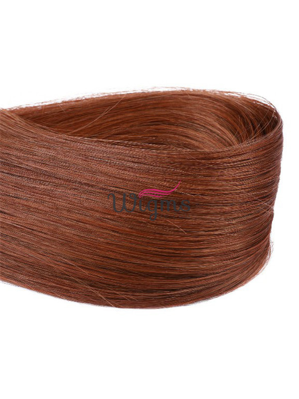 Marron Longue Tout Droit Brins De Cheveux En PU