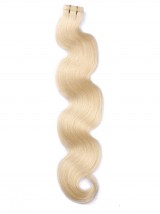 Blond Longue Ondulée Brins De Cheveux En PU
