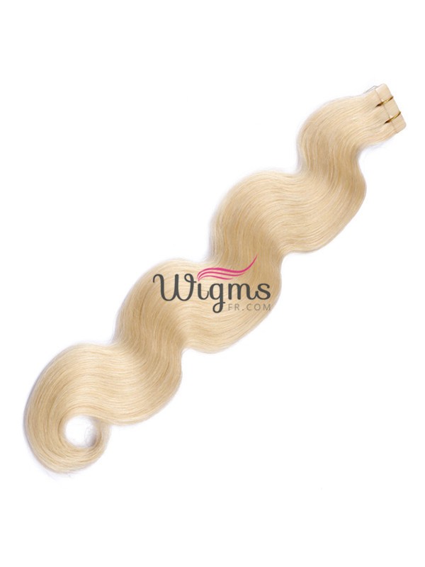 Blond Longue Ondulée Brins De Cheveux En PU