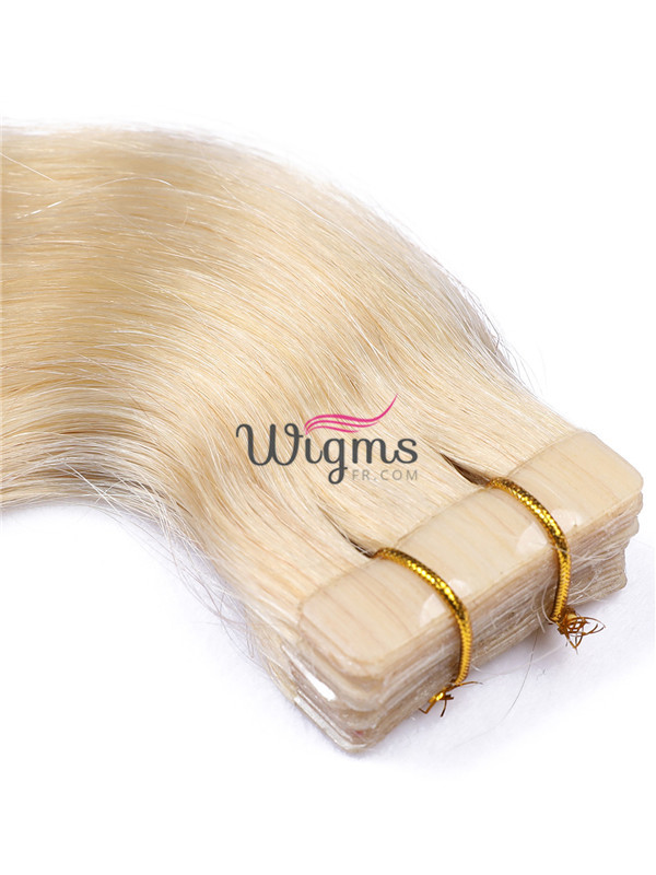 Blond Longue Ondulée Brins De Cheveux En PU