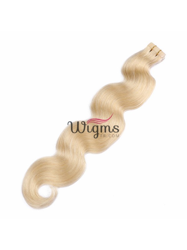 Blond Longue Ondulée Brins De Cheveux En PU