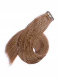 Marron Longue Tout Droit Brins De Cheveux En PU